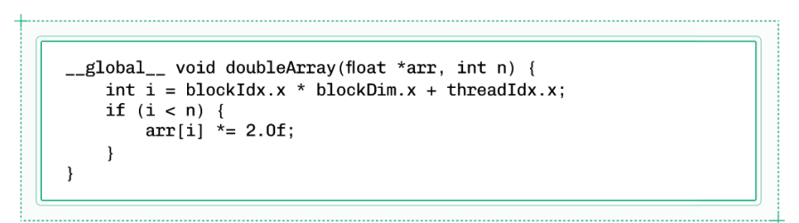 示例 CUDA 内核将数组中的每个值翻倍。